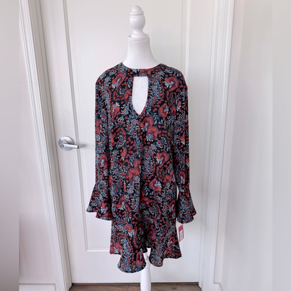 xhilaration Floral Long Sleeve Women’s Dress Size Large NWT